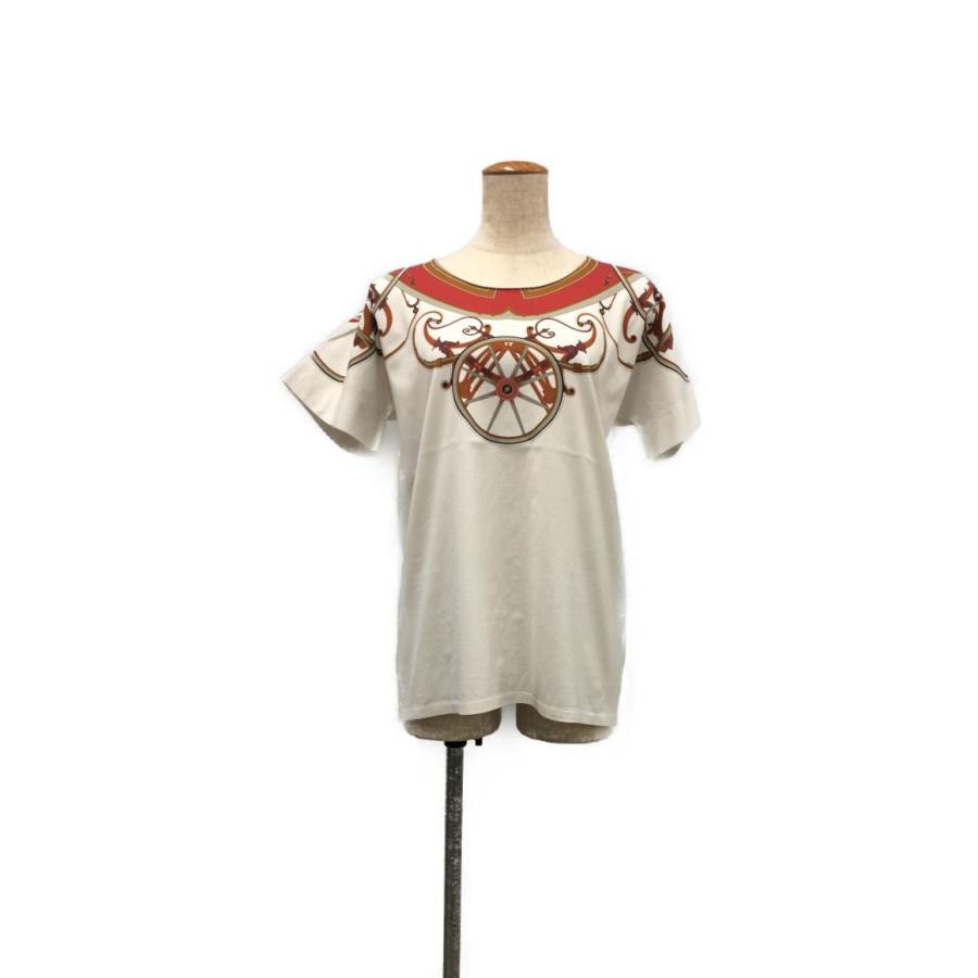 美品 エルメス プリントTシャツ レディース SIZE 38 (M) HERMES 中古 