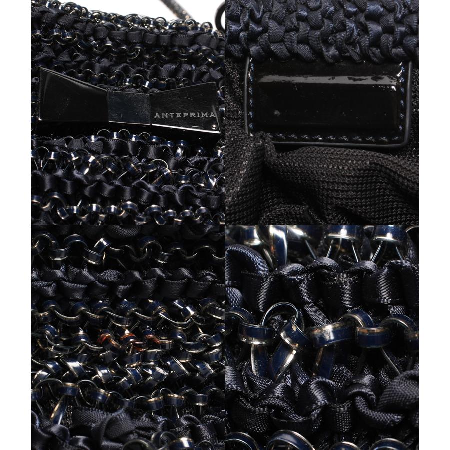 美品　アンテプリマ　ワイヤーバッグ2WAY アンテプリマ 2WAYトートバッグ シルバー金具 ネイビー系 ワイヤー