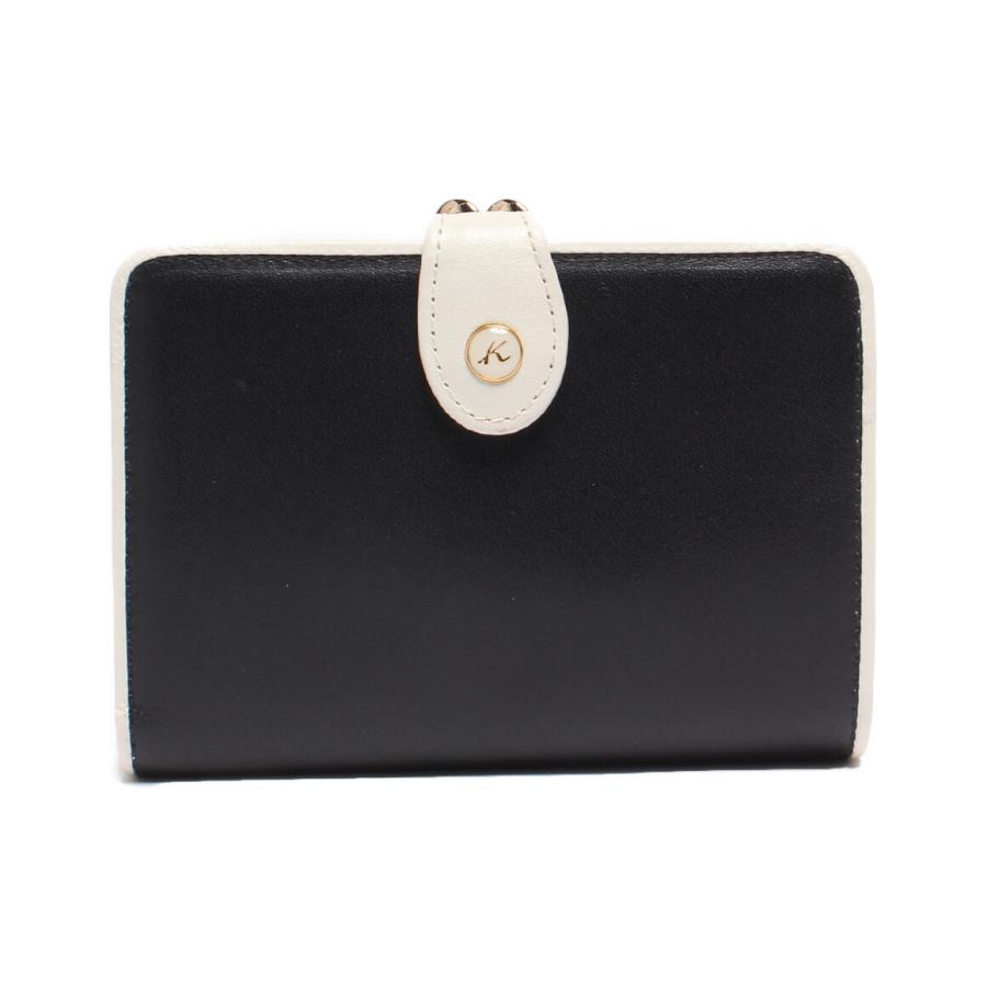 kitamura がま口タイプ 二つ折り財布 紺色 箱無し