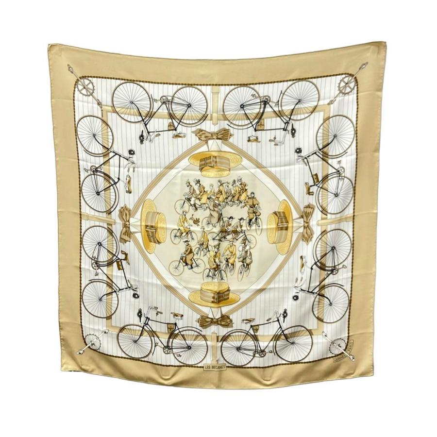 エルメス　スカーフ　カレ90　LES BECANES エルメス スカーフ シルク100% カレ90 LES BECANES レディース HERMES