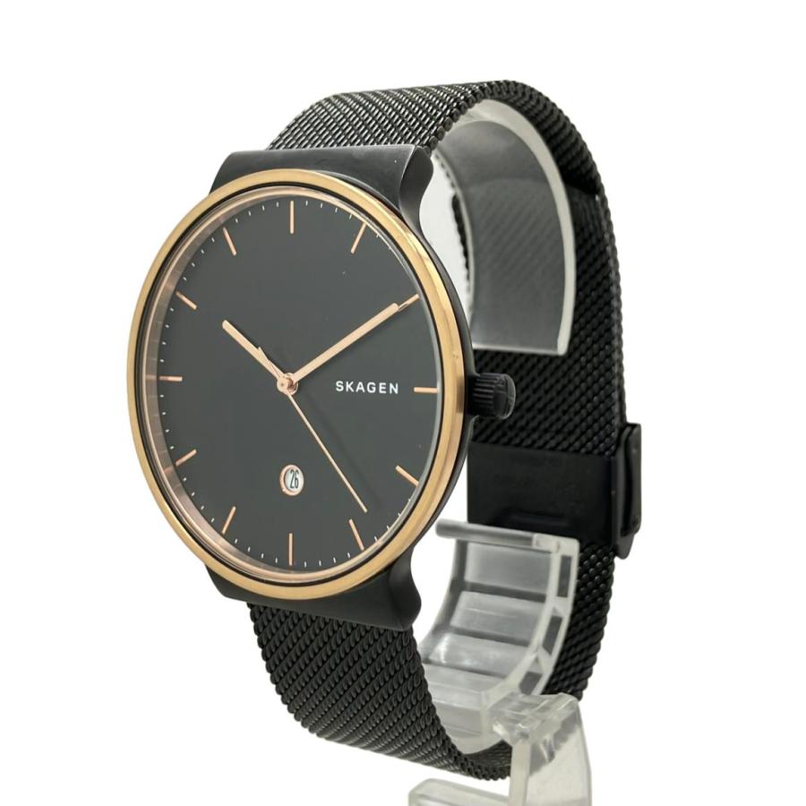スカーゲン 腕時計 クオーツ ブラック SKW6296 メンズ SKAGEN 中古 