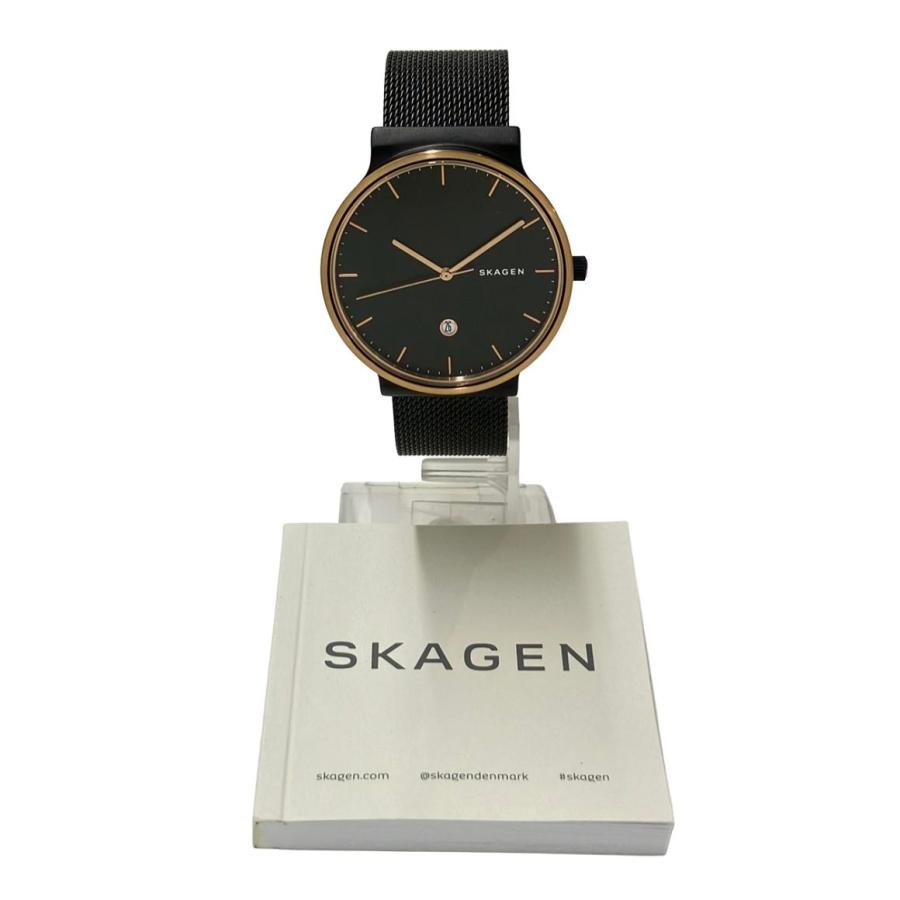 スカーゲン 腕時計 クオーツ ブラック SKW6296 メンズ SKAGEN 中古 