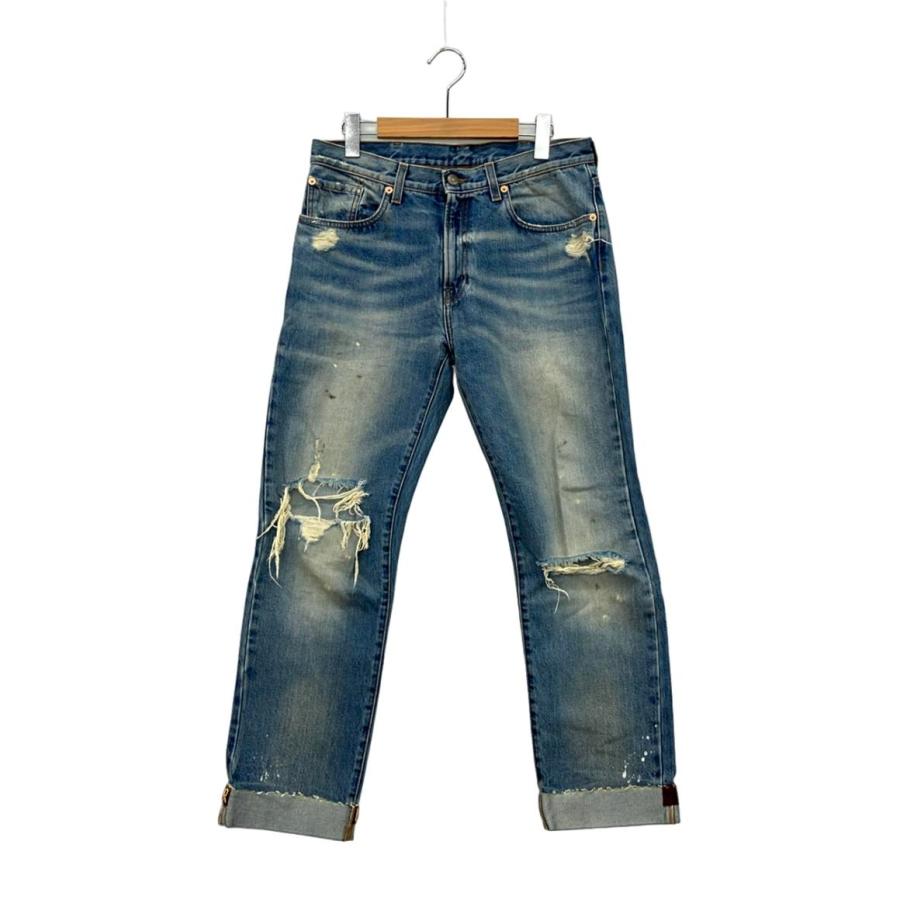 【美品】グッチ　デニムパンツ　ツータック　XX　ダメージ加工　汚し加工　W28 美品】グッチ デニムパンツ ツータック XX ダメージ加工 汚し