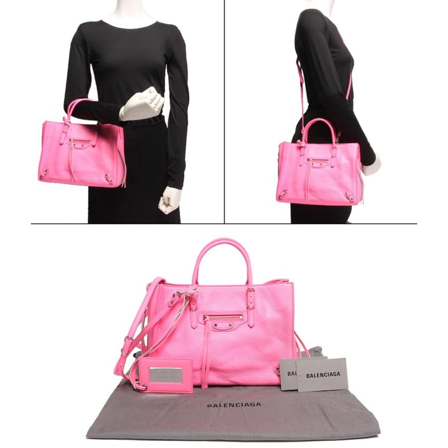 美品　バレンシアガ ペーパーミニ ハンドバッグ ショルダーバッグ BALENCIAGA - 値下げ 美品！バレンシアガ ペーパーミニバッグ 白