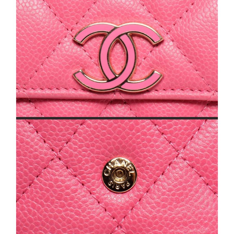 美品✨CHANEL キャビアスキン マトラッセ 三つ折り財布 ゴールド金具 CHANEL シャネル 財布 マトラッセ コンパクト財布 3つ折り財布
