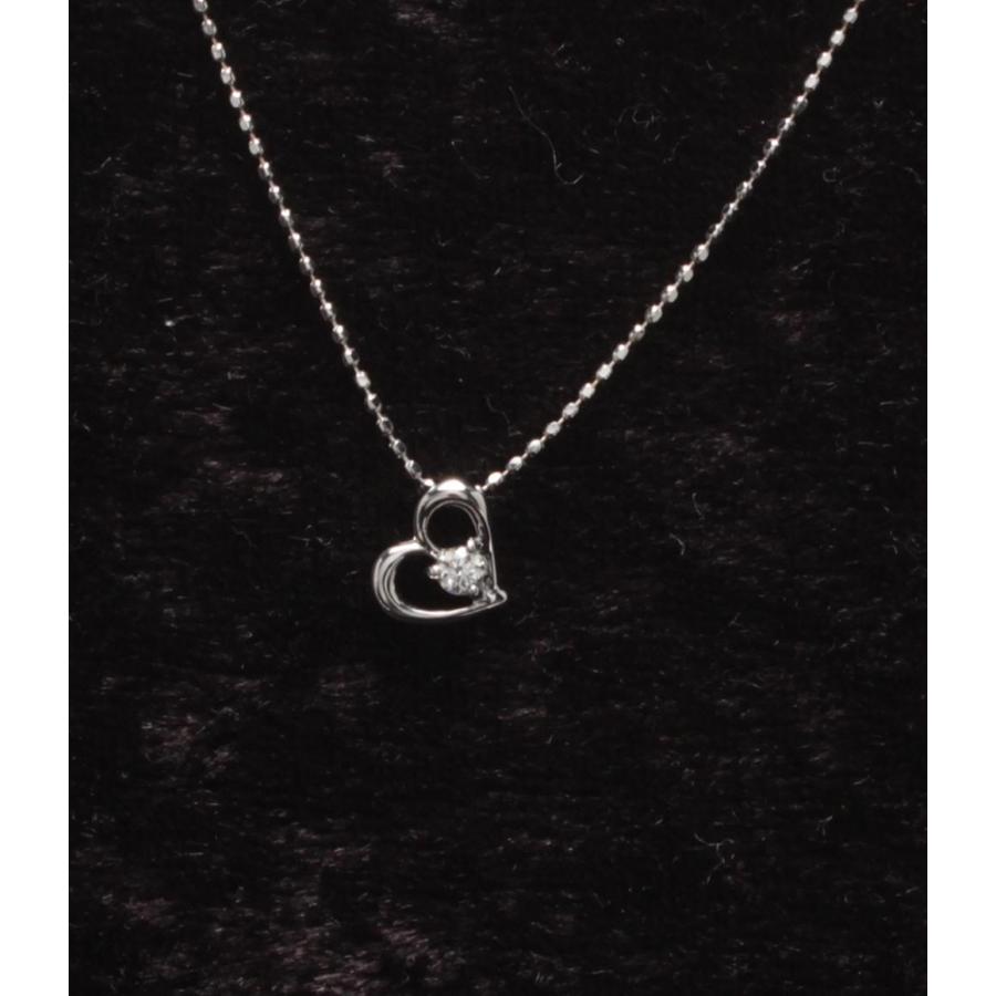 美品 ツツミ ネックレス K10WG ダイヤ 0.05ct レディース TSUTSUMI