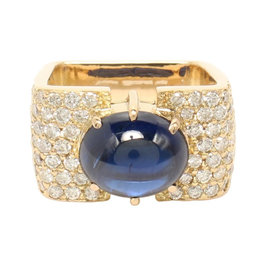 美品 リング 指輪 K18 サファイア5.74ct ダイヤ1.48ct レディース SIZE 