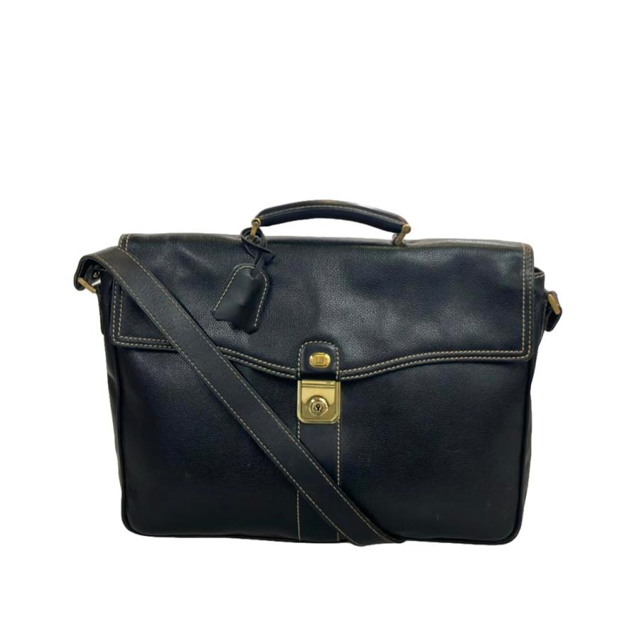 【希少・美品】ダンヒル 2WAY レザーブリーフケース トート ショルダーバッグ ダンヒル 2wayブリーフケース ショルダーバッグ 斜め掛け レディース