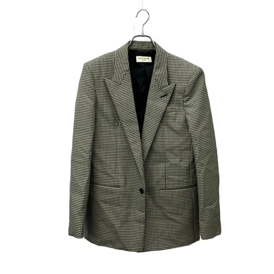 サンローラン テーラードジャケット TAILORED JACKET 千鳥格子柄 1B