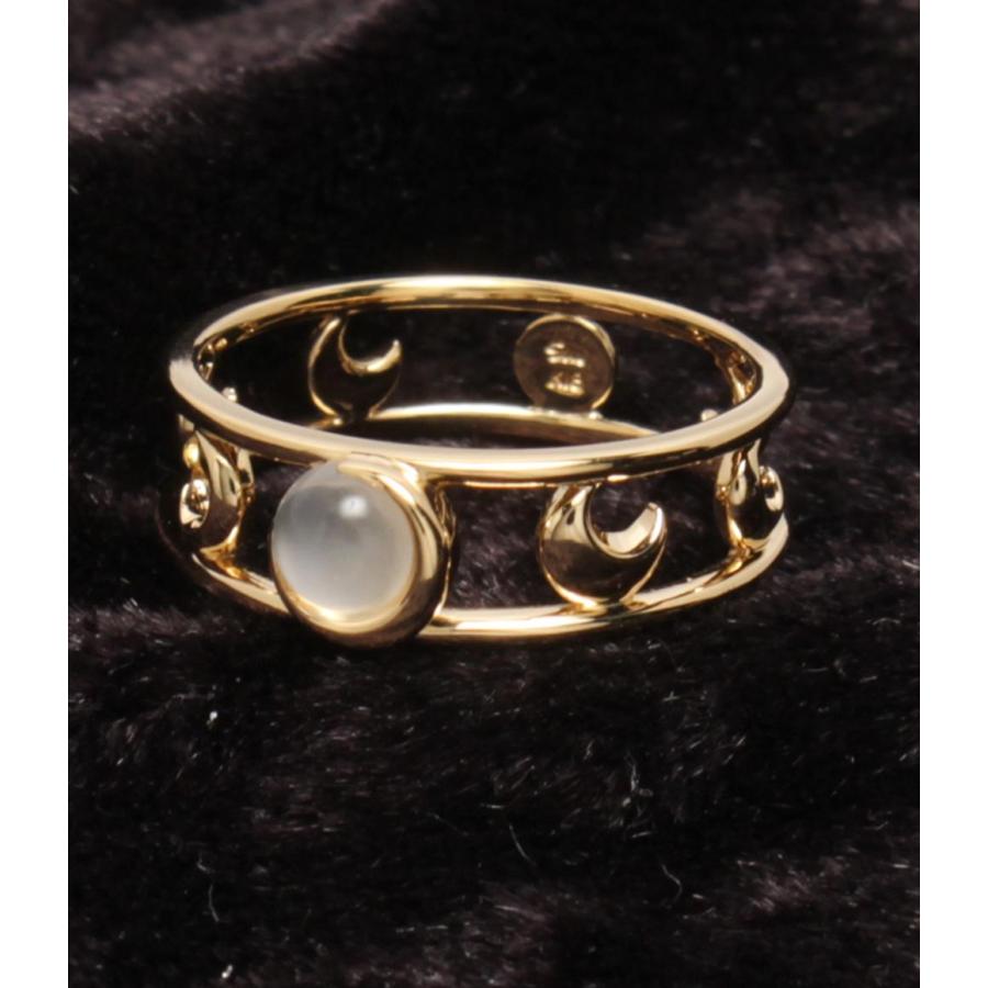 美品 スタージュエリー リング 指輪 K18 ムーンストーン 月