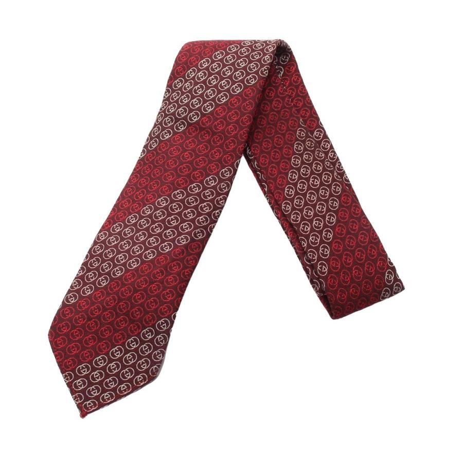 未使用 定価3.6万 GUCCI グッチ マイクロGG柄 ネクタイ バーガンディ