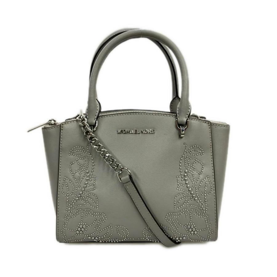 不織布付き　グレー レザーハンドバッグ　マイケルコース マイケルコース ハンドバッグ ショルダーバッグ 2WAY 斜め掛け