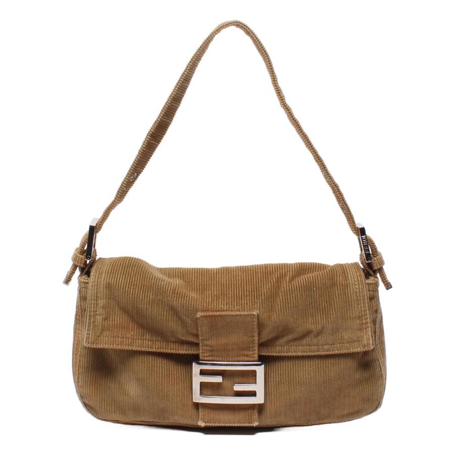 FENDI マンマバケット ハンドバッグ コーデュロイ シルバー金具 美品】 FENDI マンマバケット ハンドバッグ コーデュロイ シルバー金具