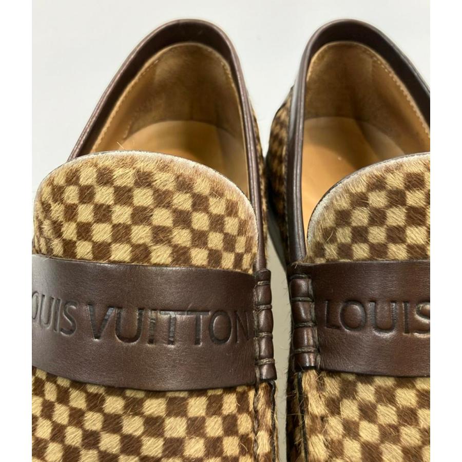 LOUIS VUITTON ダミエ ローファー ルイ・ヴィトン LOUIS VUITTON LVロゴ 刺繍ダミエグラフィット
