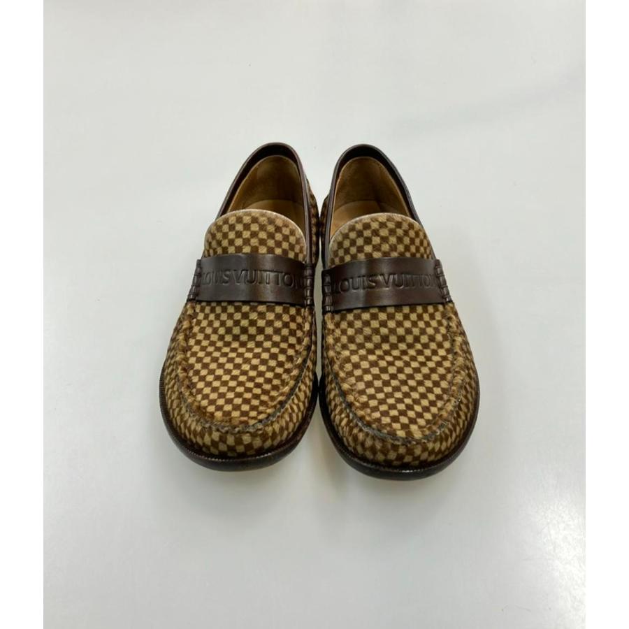 LOUIS VUITTON ダミエ ローファー ルイ・ヴィトン LOUIS VUITTON LVロゴ 刺繍ダミエグラフィット