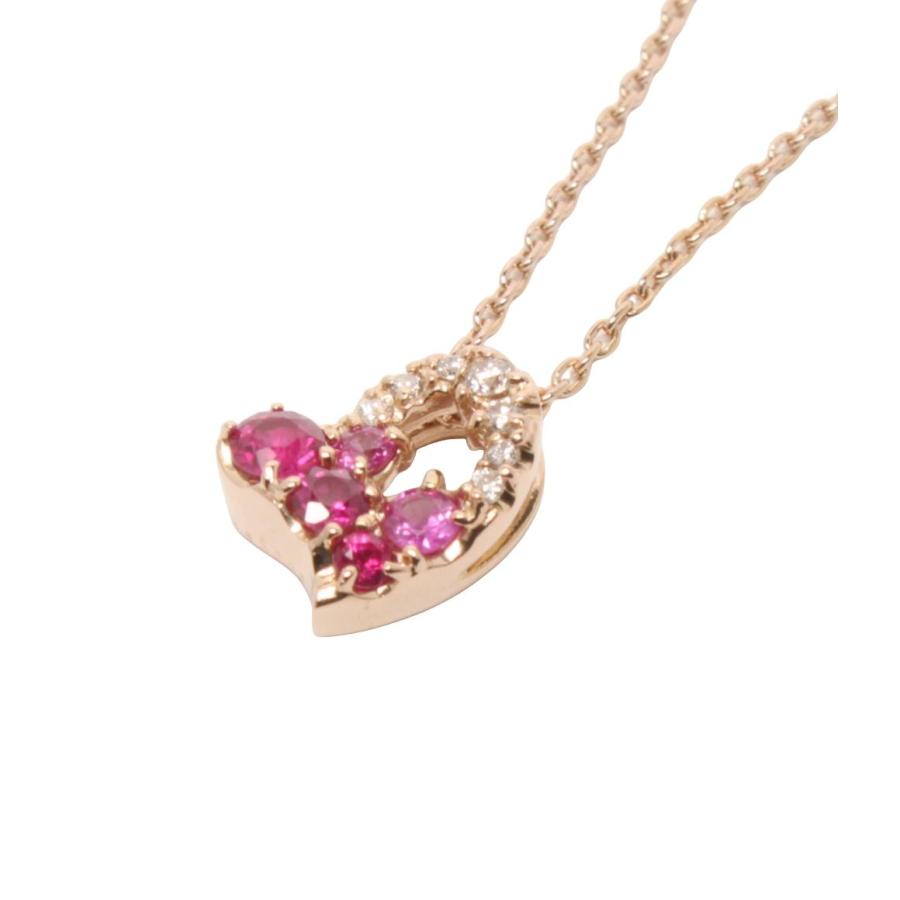 ポンテヴェキオ ダイヤモンド ルビー ハート ネックレス