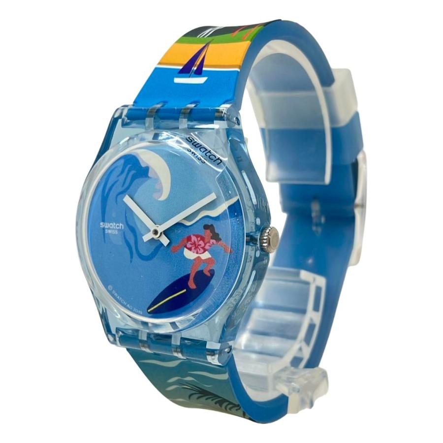 美品 スウォッチ 腕時計 ハワイ限定デザイン PAU HANA TIME クオーツ