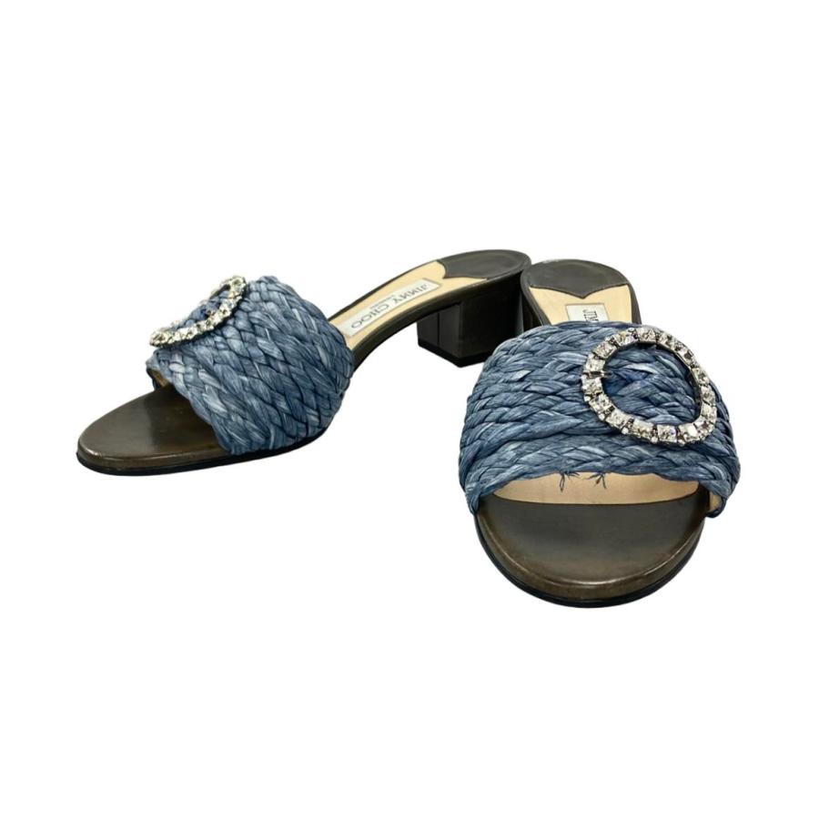 ジミーチュウ ビジューストローサンダル レディース SIZE 39 (XL