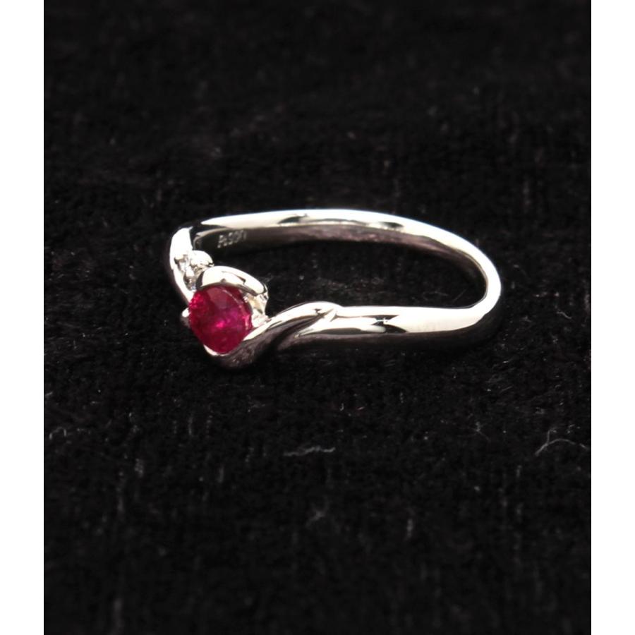美品 リング 指輪 Pt900 ルビー ダイヤ 0.028ct レディース SIZE
