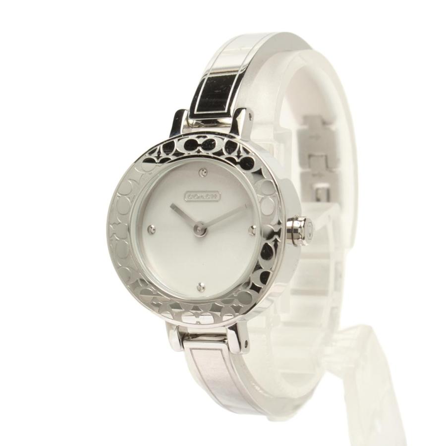 美品 新品電池 COACH コーチ 石付き 腕時計 クォーツ シェル文字盤 稼働 コーチ 腕時計 クオーツ CA.25.7.14.0424 レディース COACH 中古