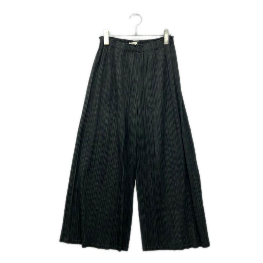 プリーツプリーズ レイヤードスリットワイドプリーツパンツ レディース