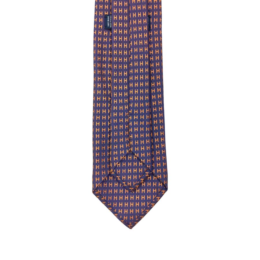 エルメス ネクタイ シルク 100% ファソネH メンズ HERMES 中古