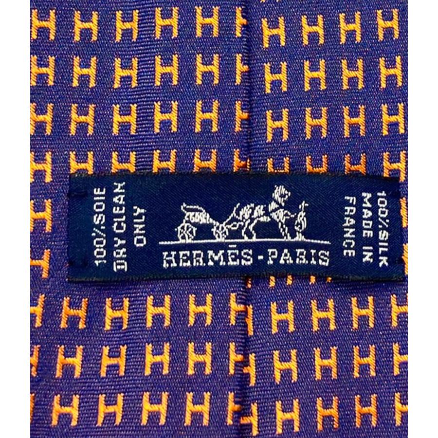 エルメス ネクタイ シルク 100% ファソネH メンズ HERMES 中古