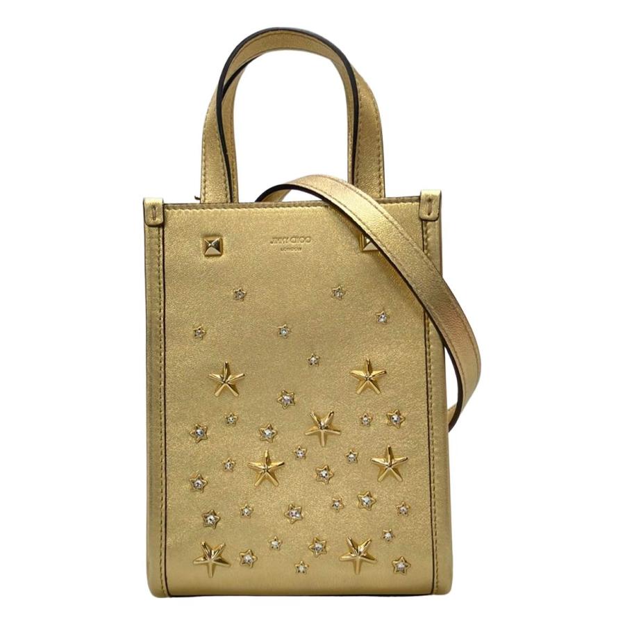 ジミーチュウ JIMMY CHOO 2WAYバッグ MINI N/S TOTE ANR レザー ブラック シルバー金具 トート ショルダーバッグ 黒【中古】 JIMMY CHOO（ジミーチュウ） MINI N/S TOTE BAG ミニ トートバッグ