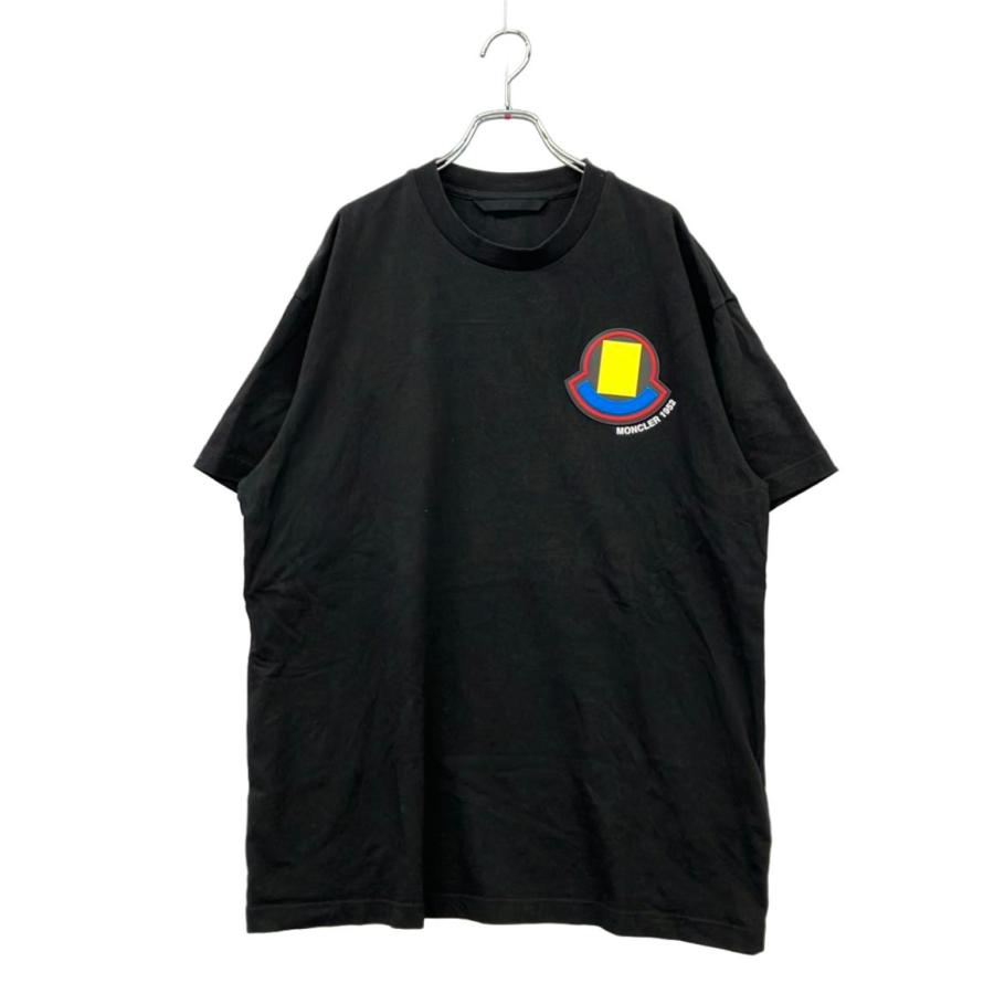 モンクレール 半袖Tシャツ カットソー 胸ロゴ ブラック H20928C00010