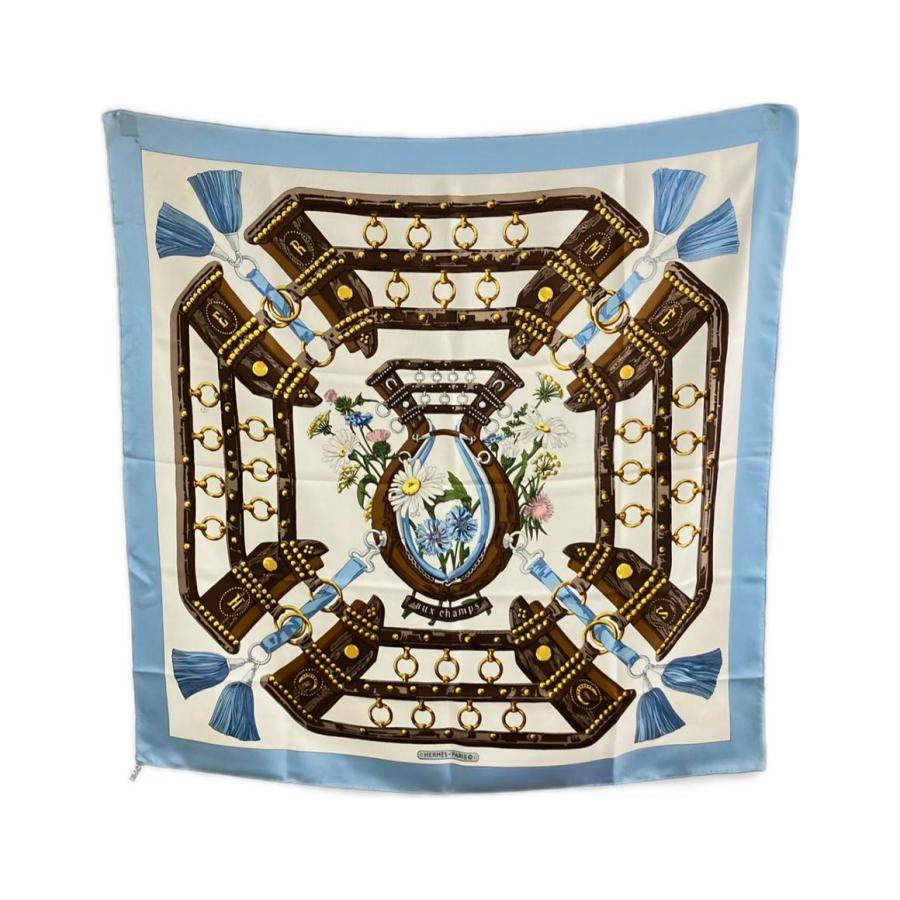 エルメス スカーフ シルク100% カレ90 aux champs レディース HERMES