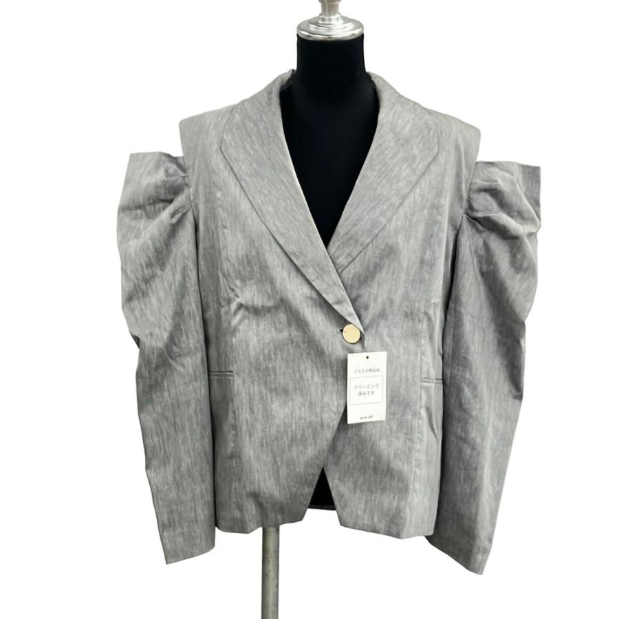 メクル MECRE カッティングスリーブ テーラードジャケット レディース M メクル カッティングスリーブ テーラードジャケット レディース