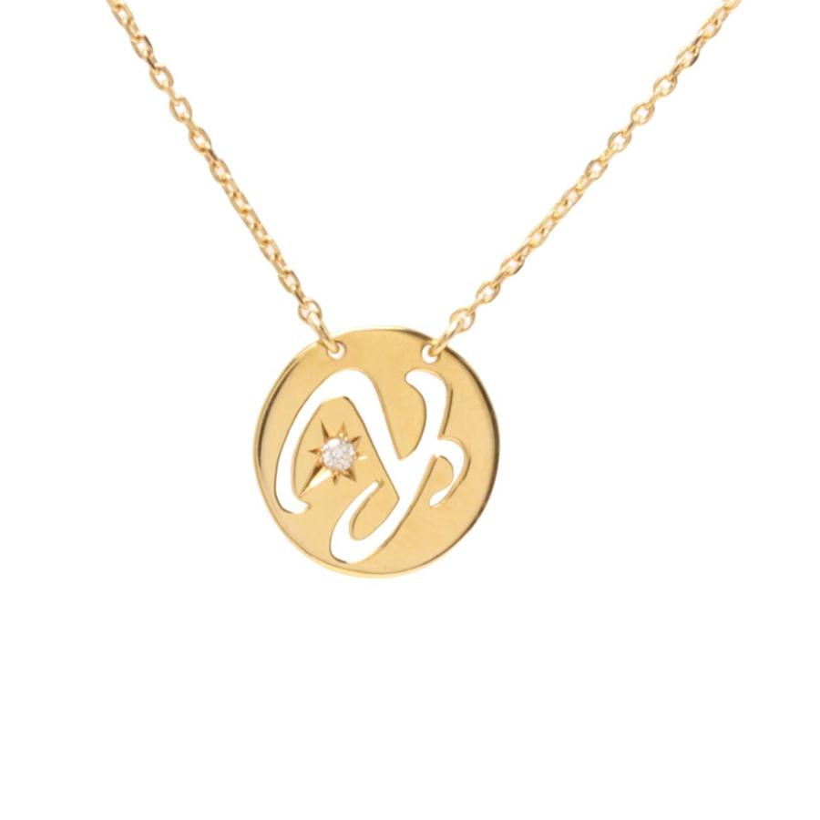 美品 スタージュエリー ネックレス K18 ダイヤ 0.01ct イニシャル Y 