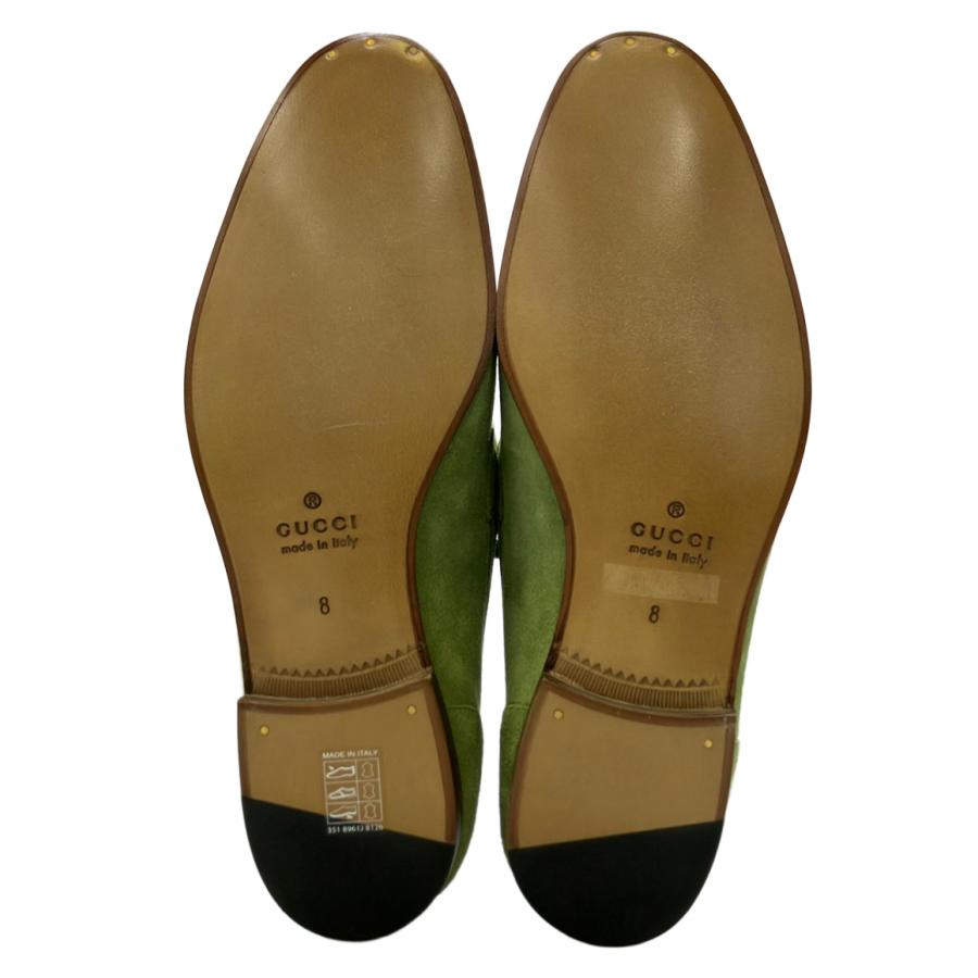 美品 グッチ スウェードビットローファー 406994 メンズ SIZE 8 GUCCI