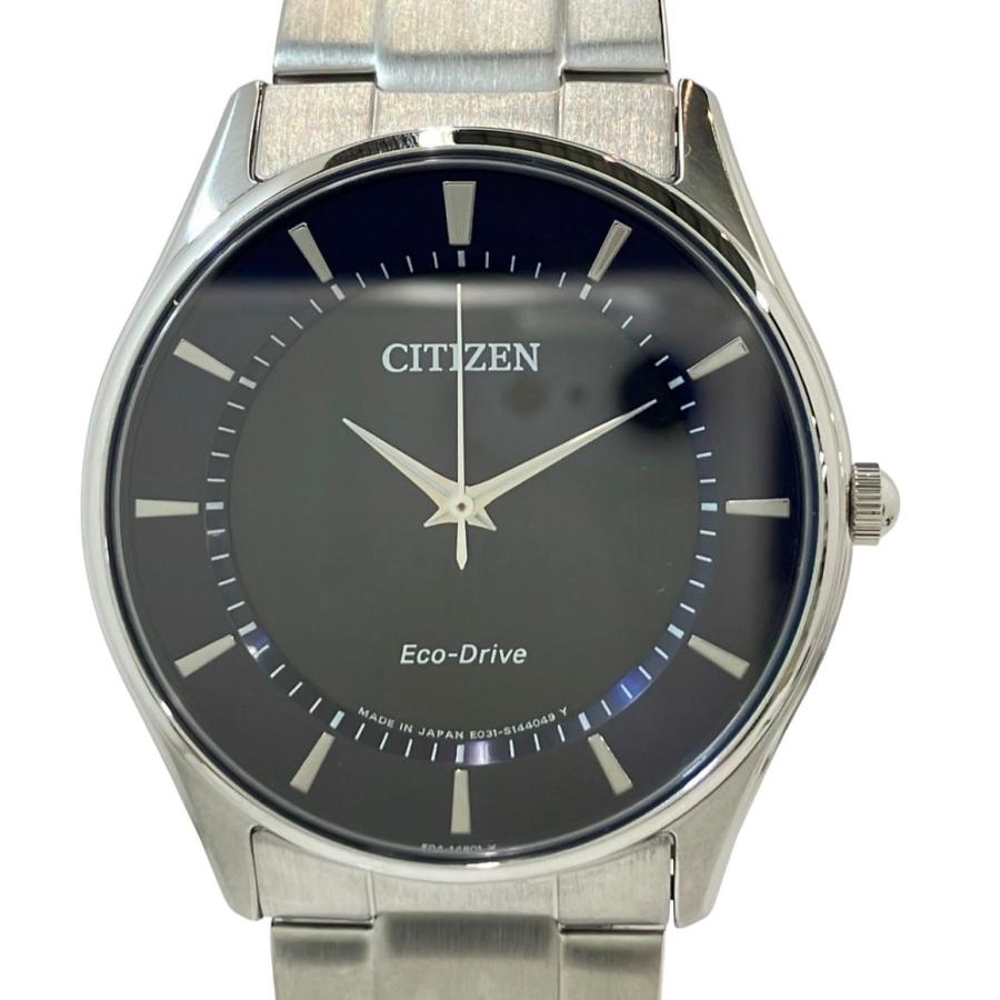 極美品　CITIZEN　シチズン　E031　ブラック　シルバー　ソーラー　腕時計 シチズン 腕時計 ソーラー ブラック E031-S103720 メンズ