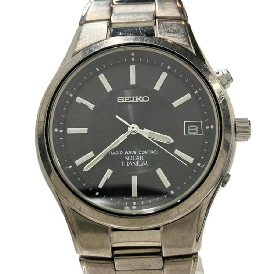 SEIKO スピリット ソーラー電波時計 7B42-0AN0 セイコー 腕時計 ソーラー ブラック 7B42-0AN0 メンズ SEIKO 中古