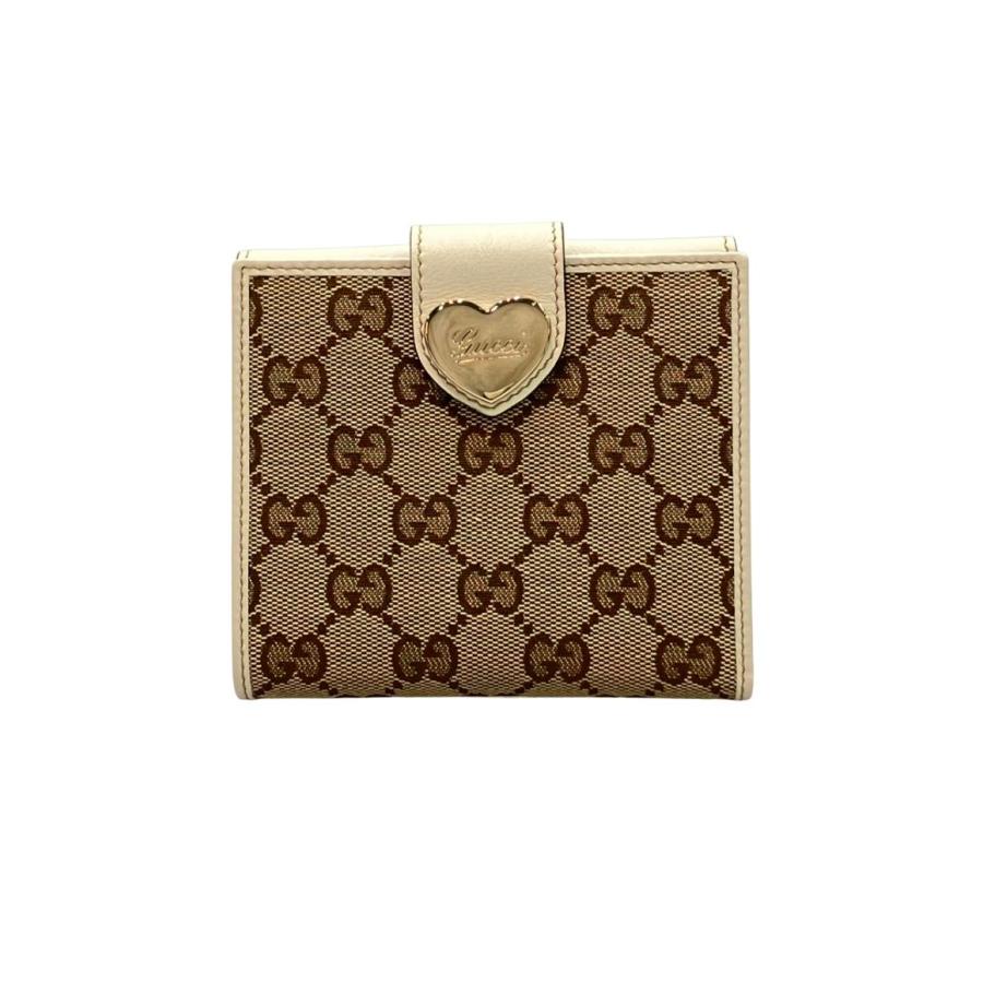 美品 グッチ Wホック二つ折り財布 GGキャンバス 203549 4276