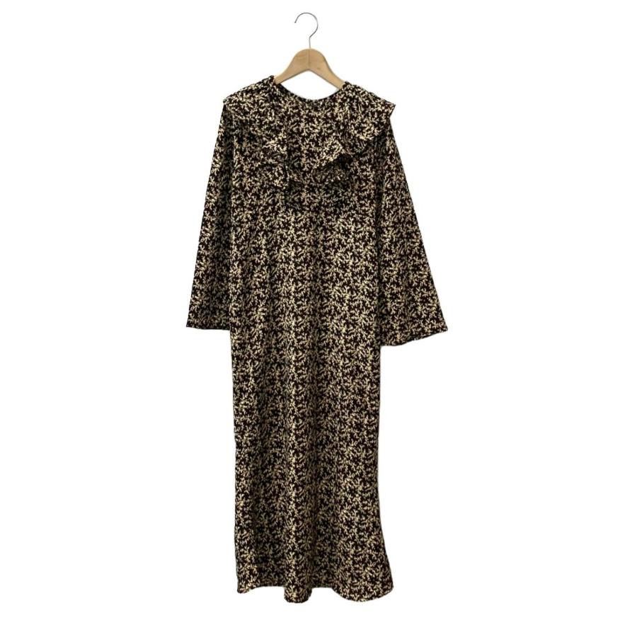 花柄 長袖 ワンピース 中古 ドット×花柄 長袖ワンピース - 古着屋グレープフルーツ ムーン