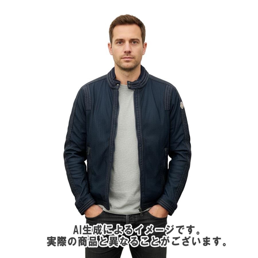 モンクレール　ライダースジャケット モンクレール ライダースジャケット ブルゾン ロゴワッペン ダブル