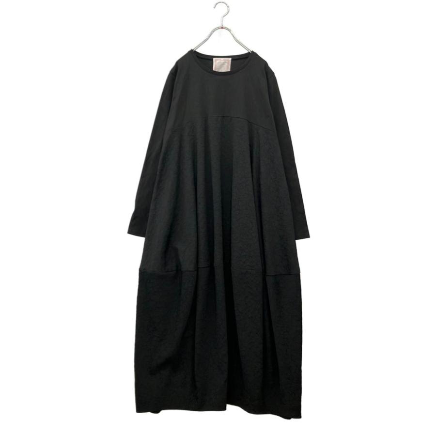美品☆BEARDSLEY ビアズリー コットンカットソー コクーンシルエット 美品 ビアズリー 長袖ワンピース 総柄 マルワンピース コクーン型 タグ