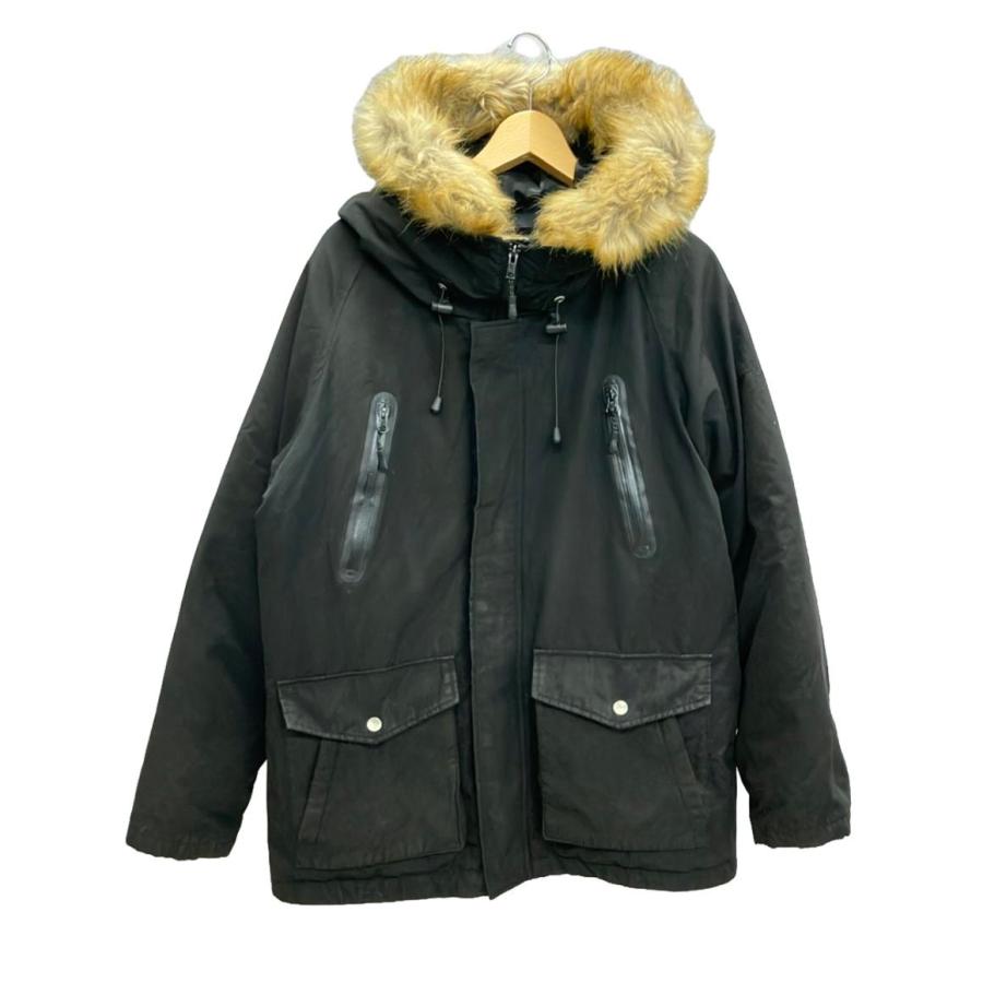 schott NYC USA古着裏ボアモッズコートファー付きブラック黒