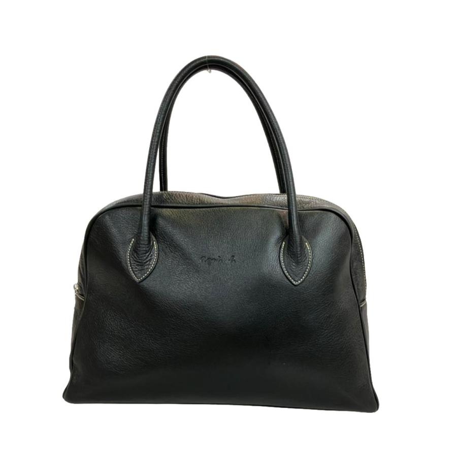 極美品 agnes b レザーボストン ユニセックス 小旅行 本革 - バッグ 極美品 agnes b レザーボストン ユニセックス 小旅行 本革 - バッグ