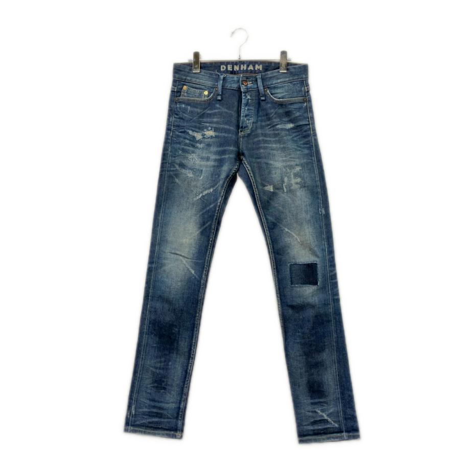 【人気・希少モデル】デンハム RAZOR SLIM FIT3D加工W30 L32 デンハム デニムパンツ RAZOR SLIM FITダメージ加工 メンズ SIZE 27