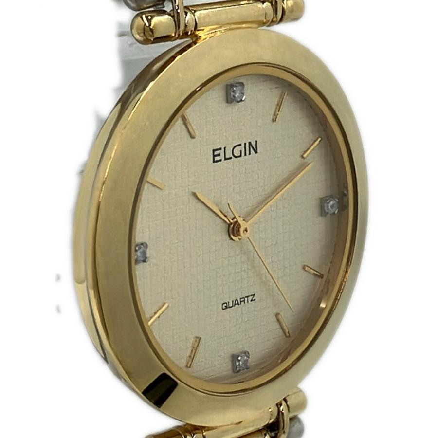 美品 エルジン 腕時計 クオーツ ゴールド FK237 メンズ ELGIN 中古