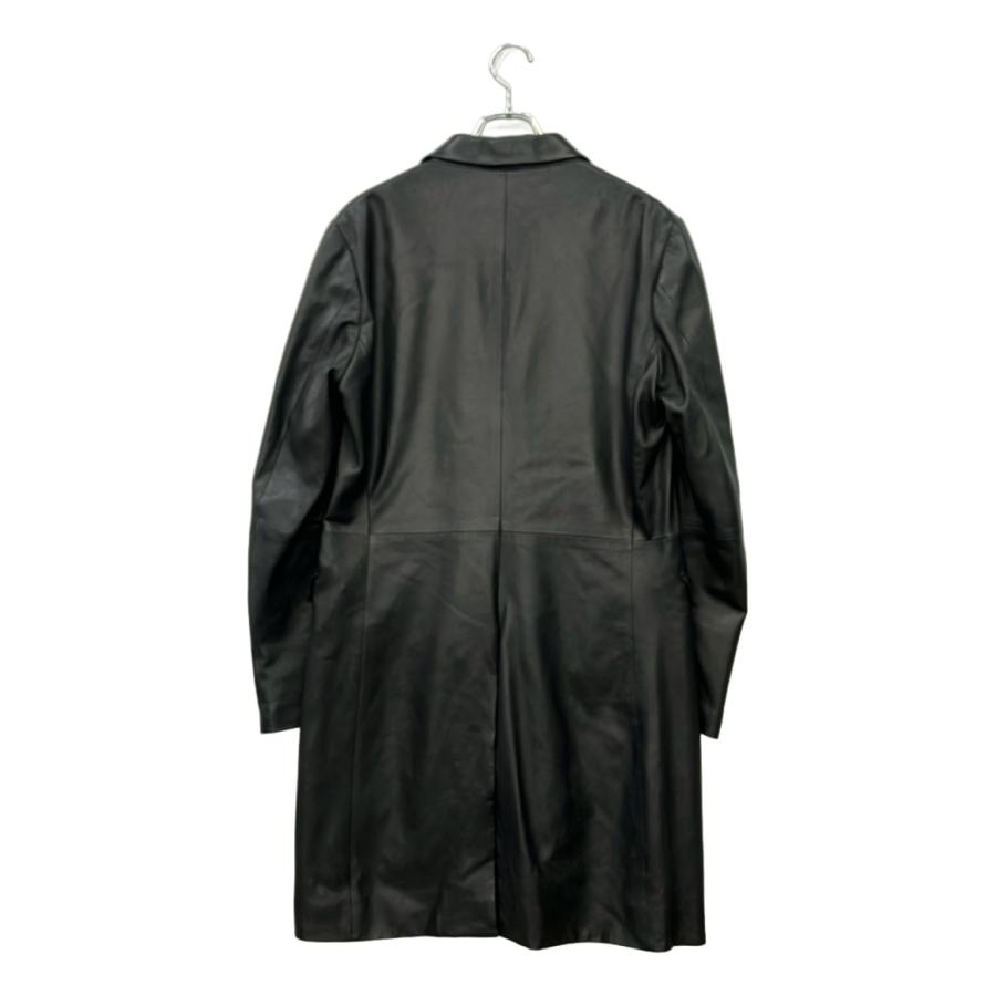 【羊革】カルバンクライン レザー トレチンコート 黒 L レザージャケット カルバンクライン レザーコート メンズ SIZE L Calvin klein 中古