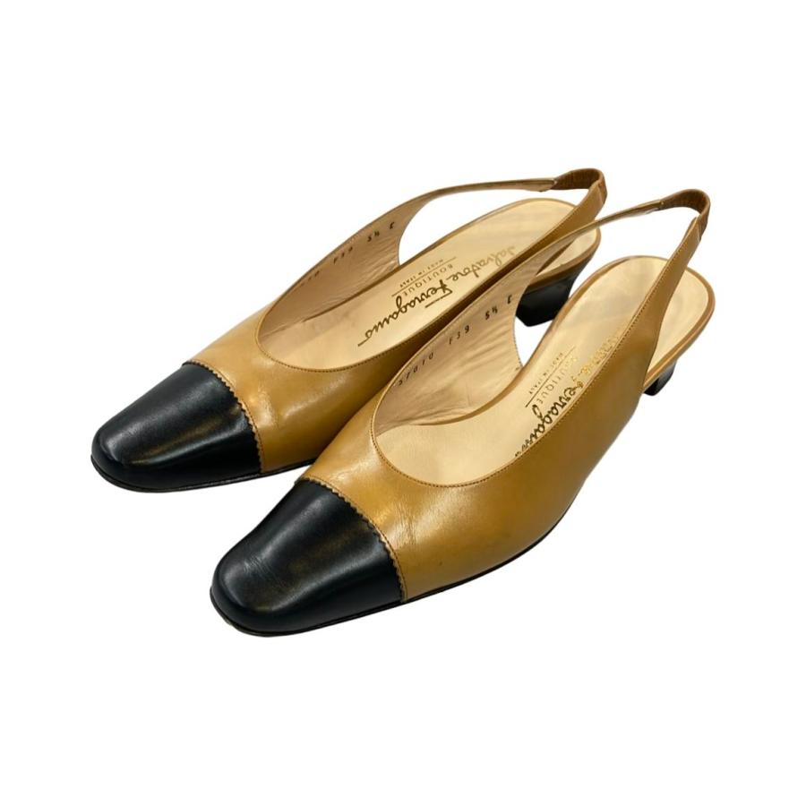 美品 Salvatore Ferragamo パンプス スリングバック 5.5 サルヴァトーレフェラガモ スリングバッグパンプス レディース SIZE 5