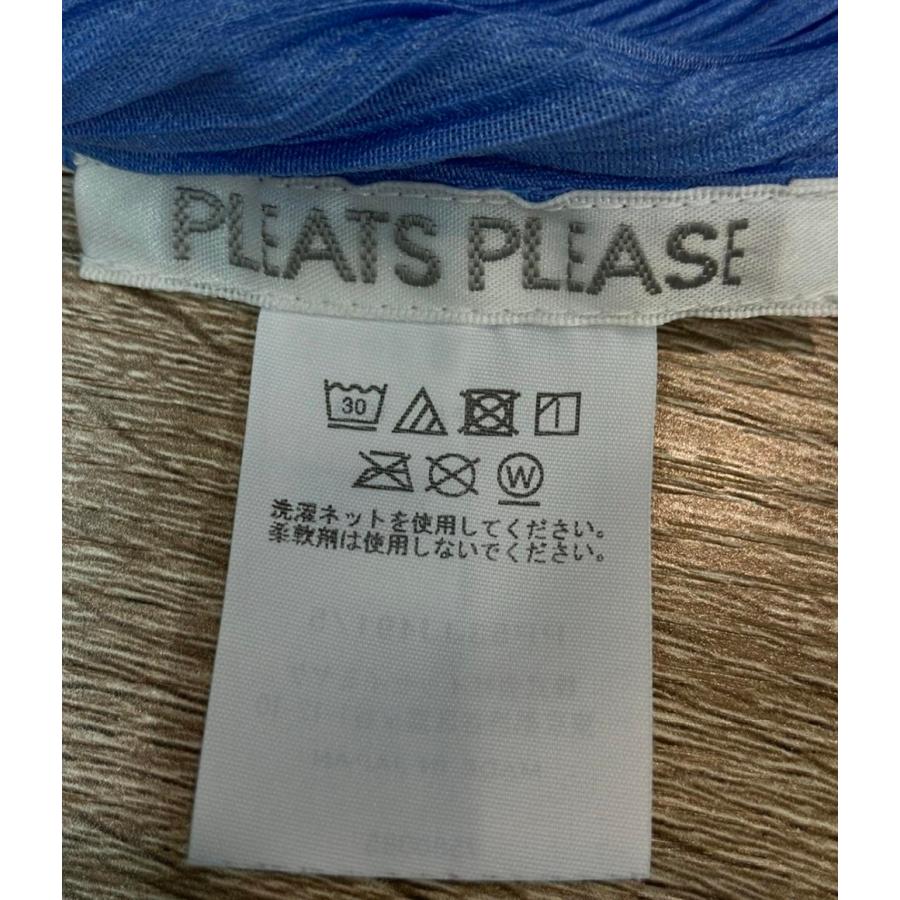 プリーツプリーズ 長袖シャツ ブラウス ライトブルー プリーツ PLEATS