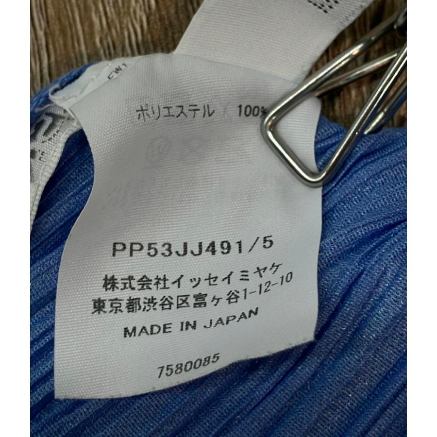 プリーツプリーズ 長袖シャツ ブラウス ライトブルー プリーツ PLEATS