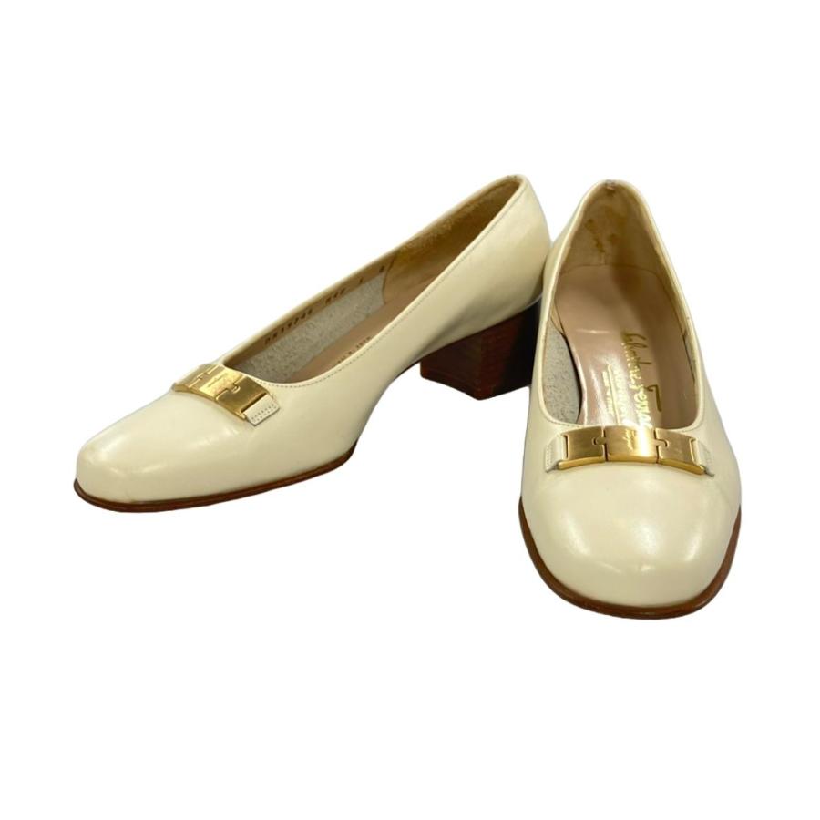 フェラガモ【Ferragamo】ガンチーニ 吐き出す ミュールパンプス 22.5-23cm