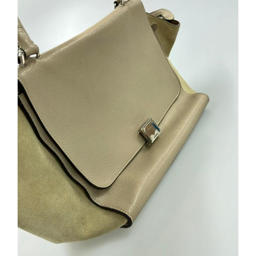 セリーヌ 2way スエードレザーフラップハンドバッグ ショルダーバッグ