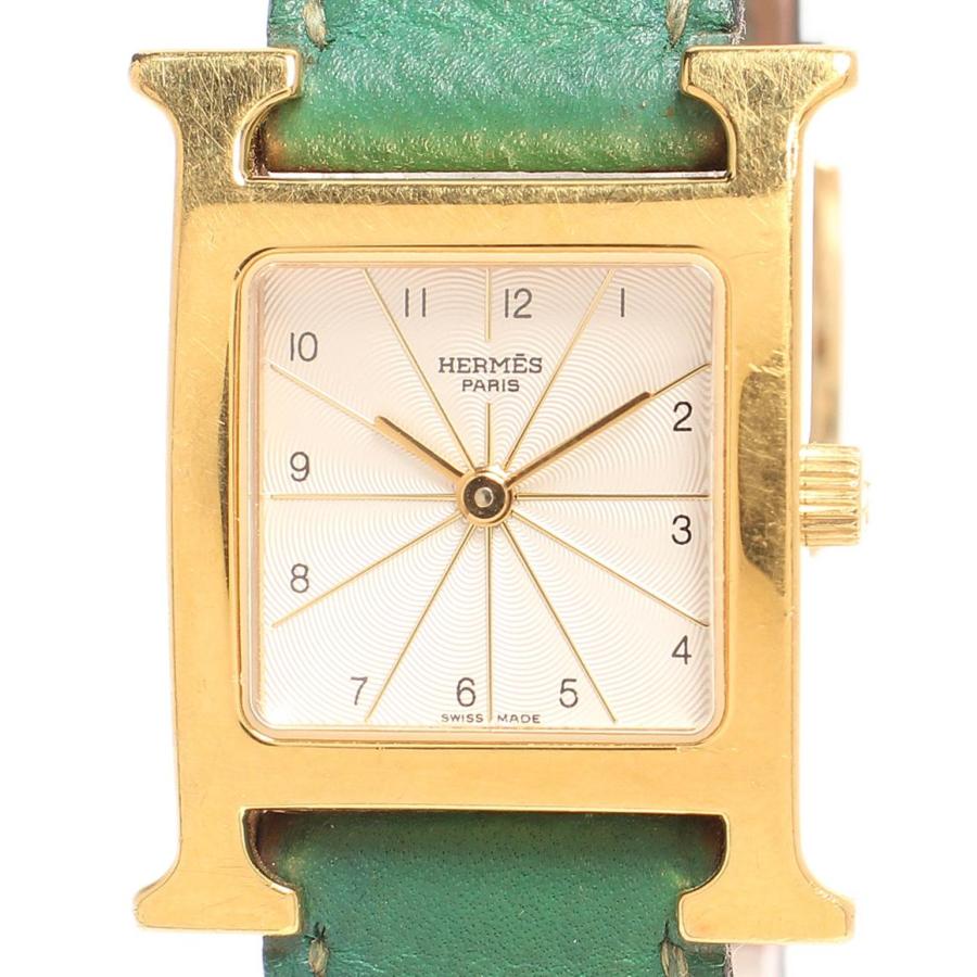 エルメス 腕時計 □A刻印 Hウォッチ クオーツ ホワイト HH1.210